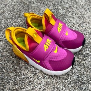 9C Nike Air Max 270 pink, yellow/orange, and yellow neon! Warn one time!